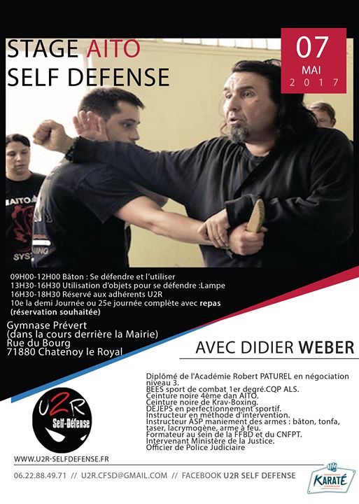 affiche Stage d' AITO Self Défense Avec Didier WEBER 4e DAN