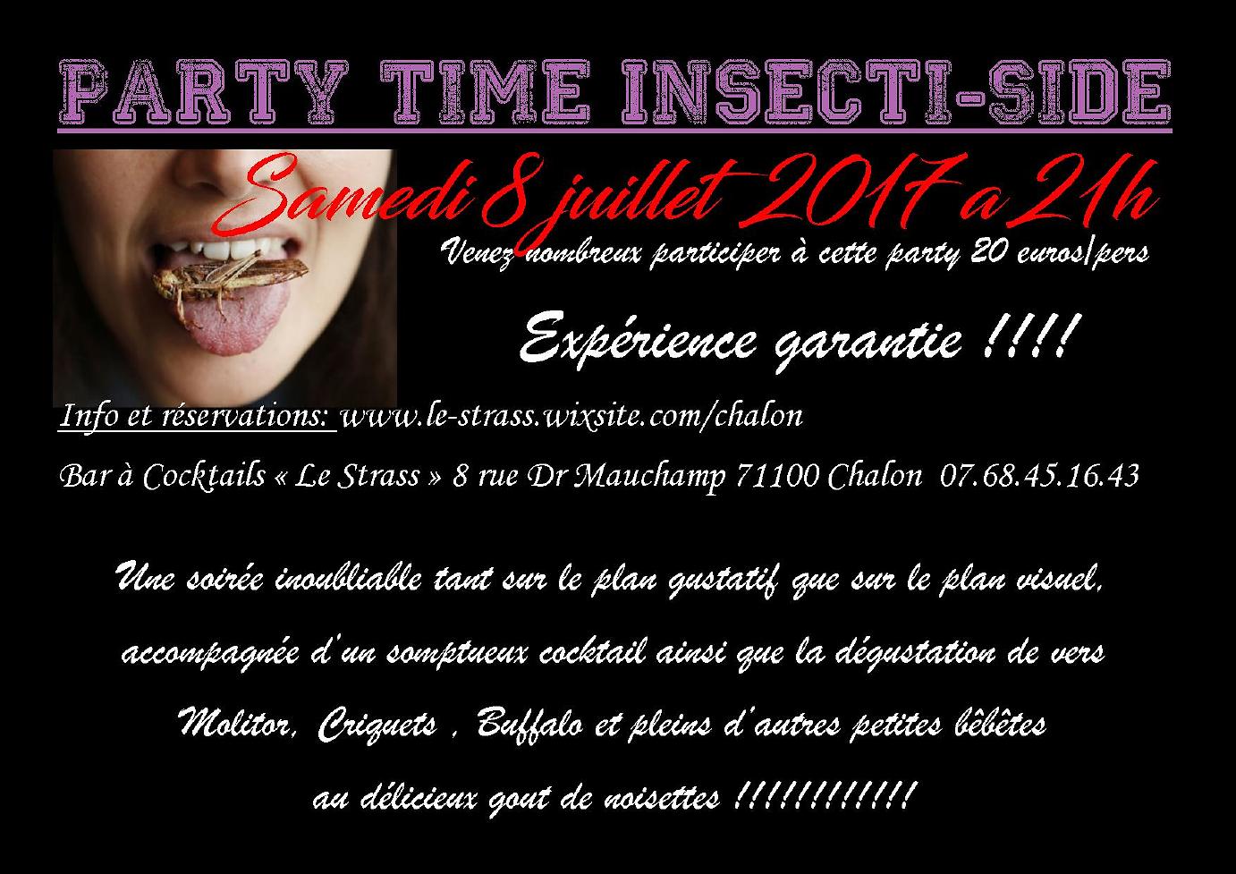 affiche Soirée Party Time Insecti-side