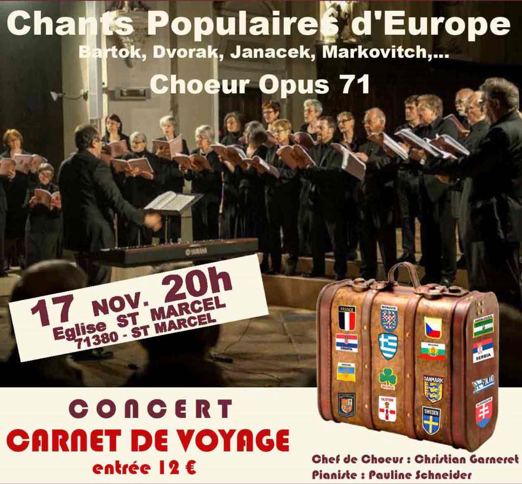 affiche Concerts "Carnet de Voyage" par le choeur Opus 71