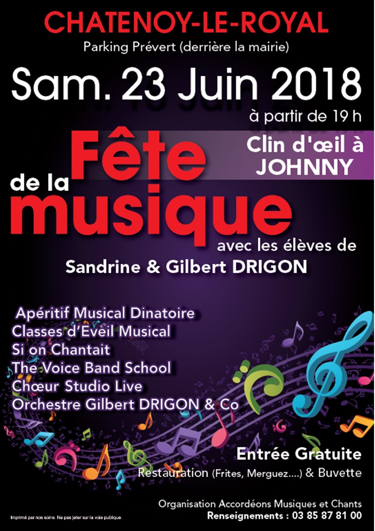 affiche Fête de la Musique à Châtenoy-le-Royal