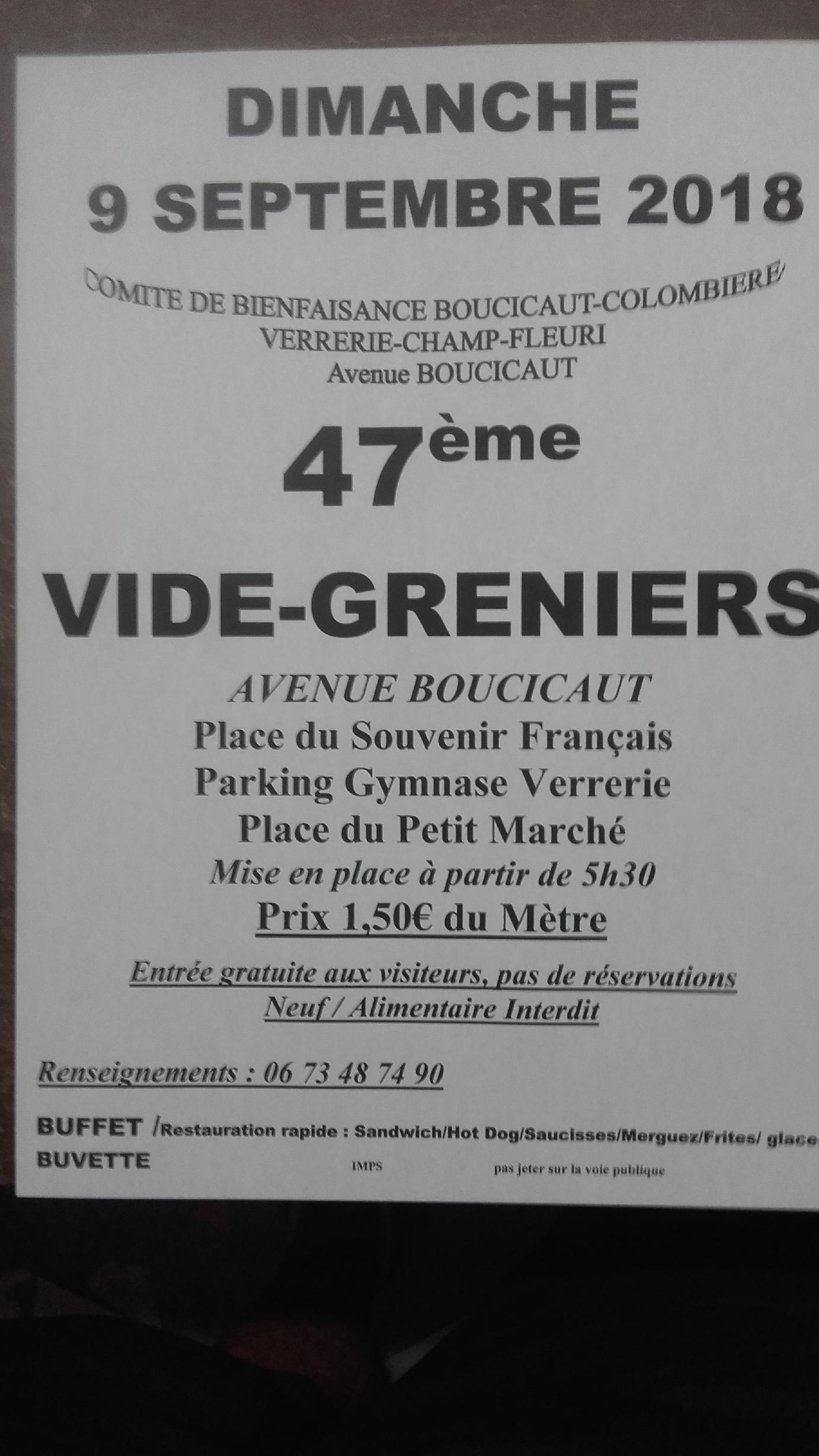 affiche 47 éme Vide-Greniers du Comité Boucicaut