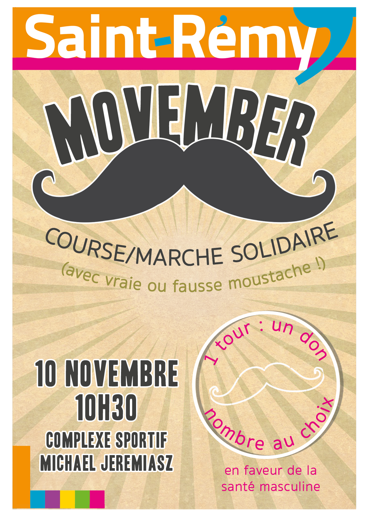 affiche Movember : course ou marche solidaire