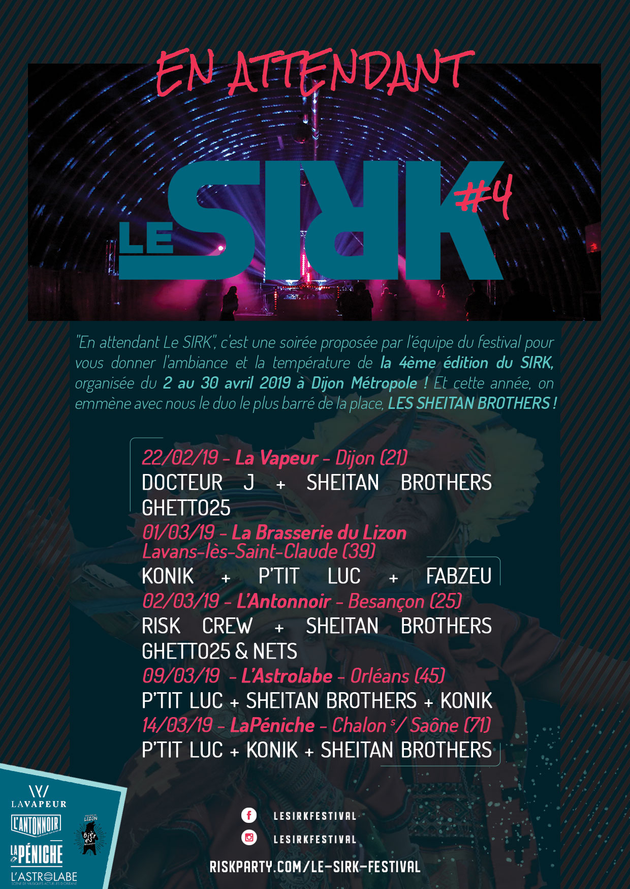 affiche En attendant le SIRK : Sheitan Brothers + Konik & P'tit Luc