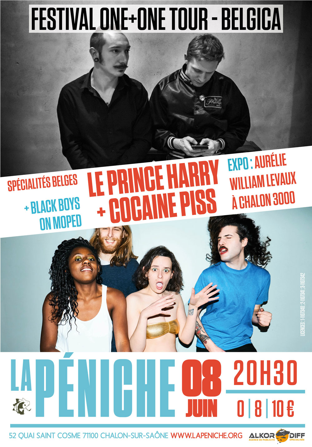 affiche ONE + ONE #10 Belgica! avec Le Prince Harry et Cocaine Piss 