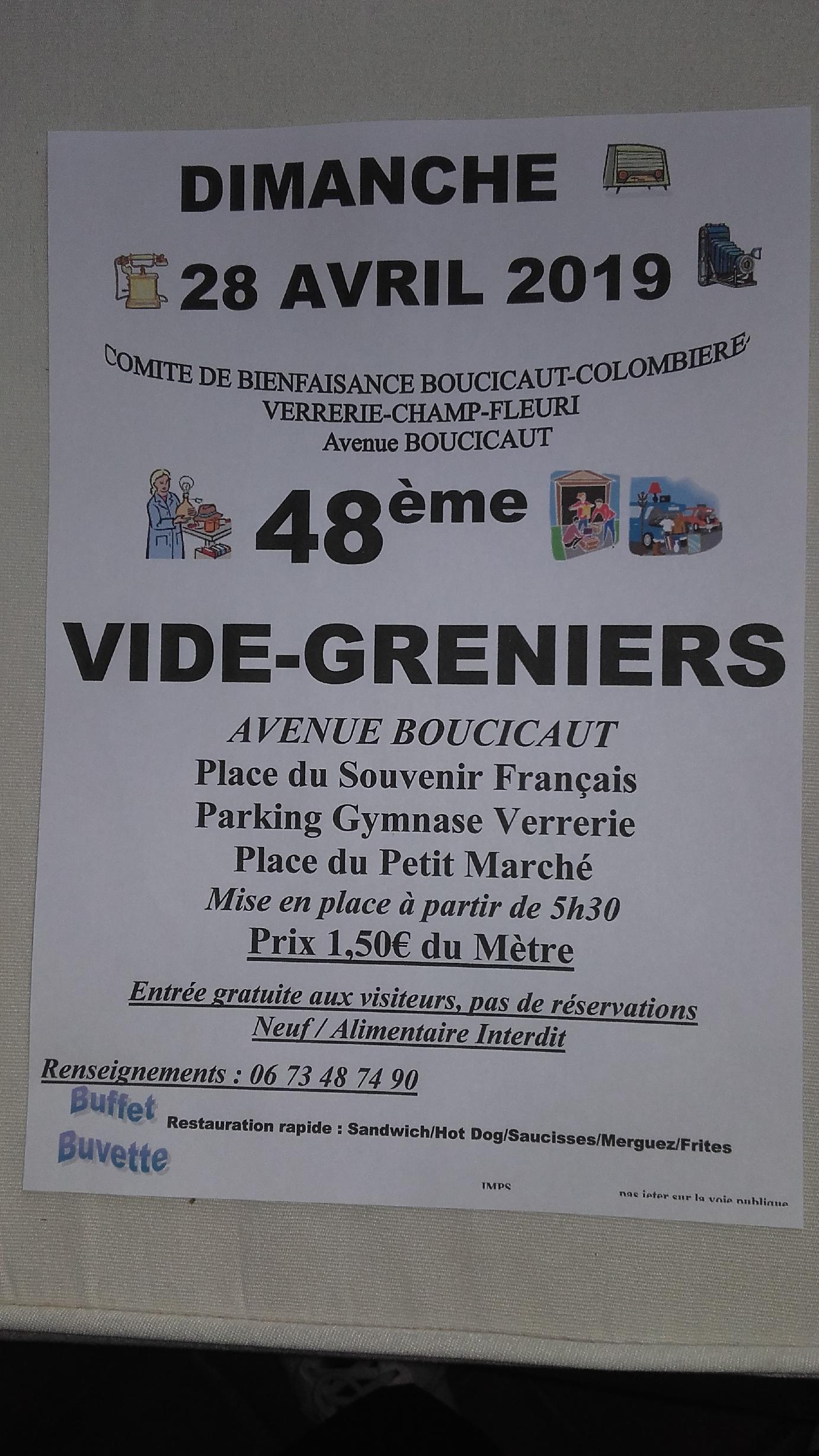 affiche 48 éme Vide -Greniers du Comité Boucicaut