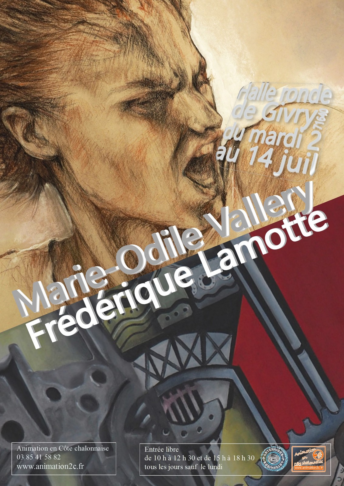 affiche Marie-Odile Vallery eet Frédérique Lamotte à la halle ronde