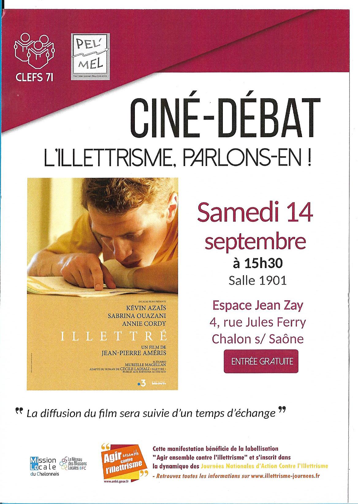 affiche Ciné-débat L'illettrisme, parlons-en !