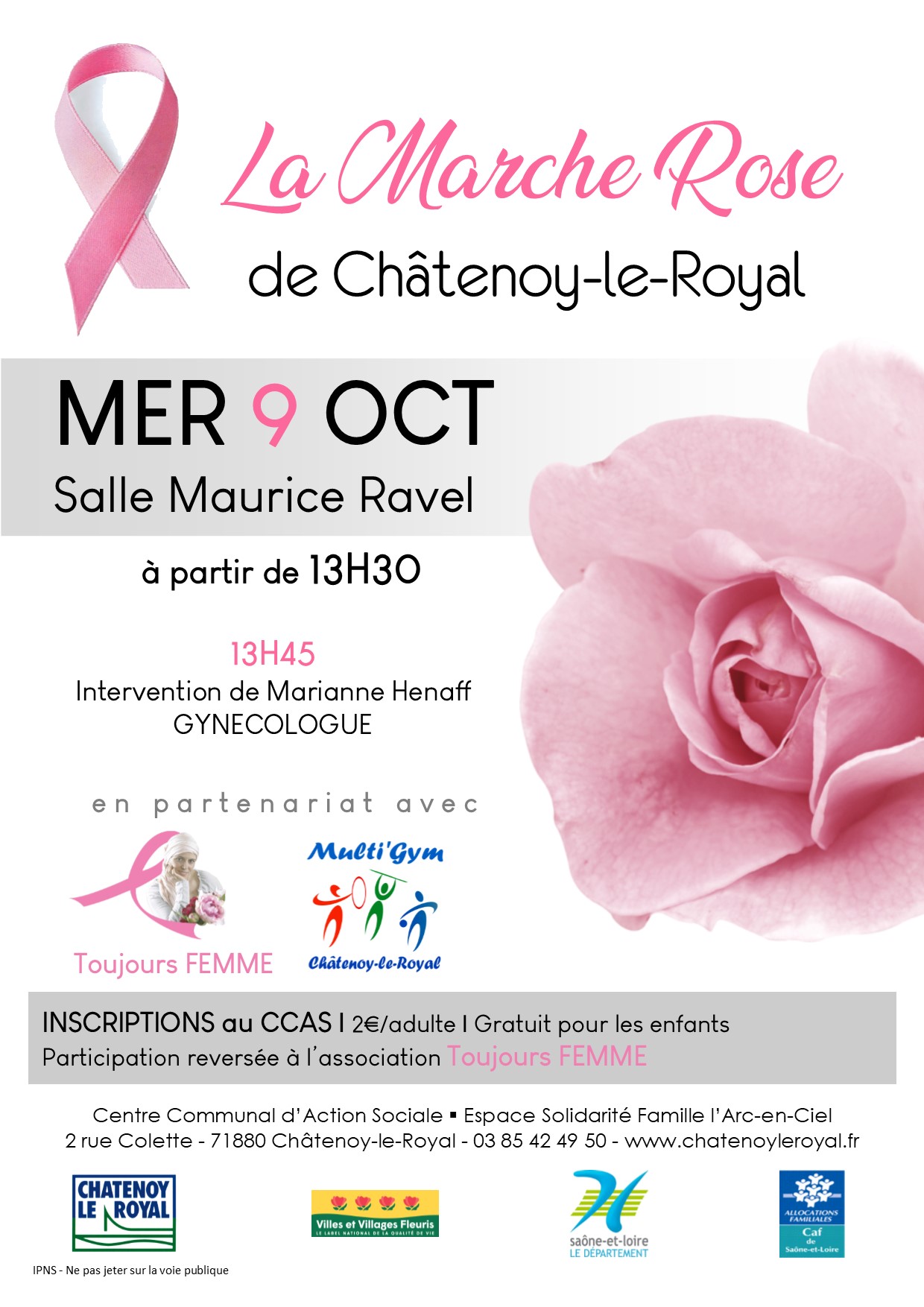 affiche La Marche Rose de Châtenoy-le-Royal