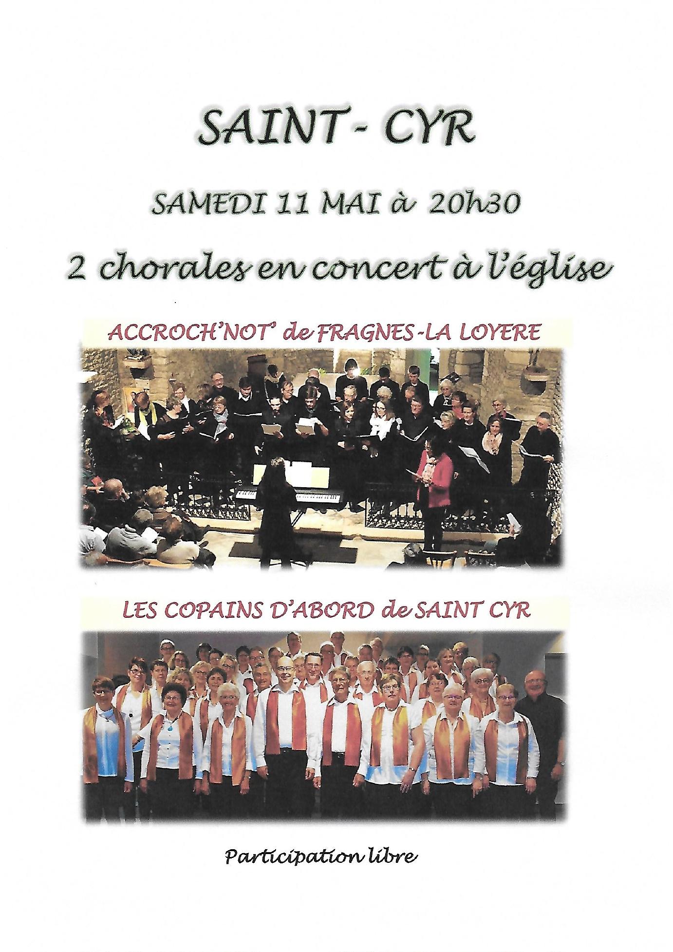 Affiche Concert Chorales En L'église De Saint Cyr