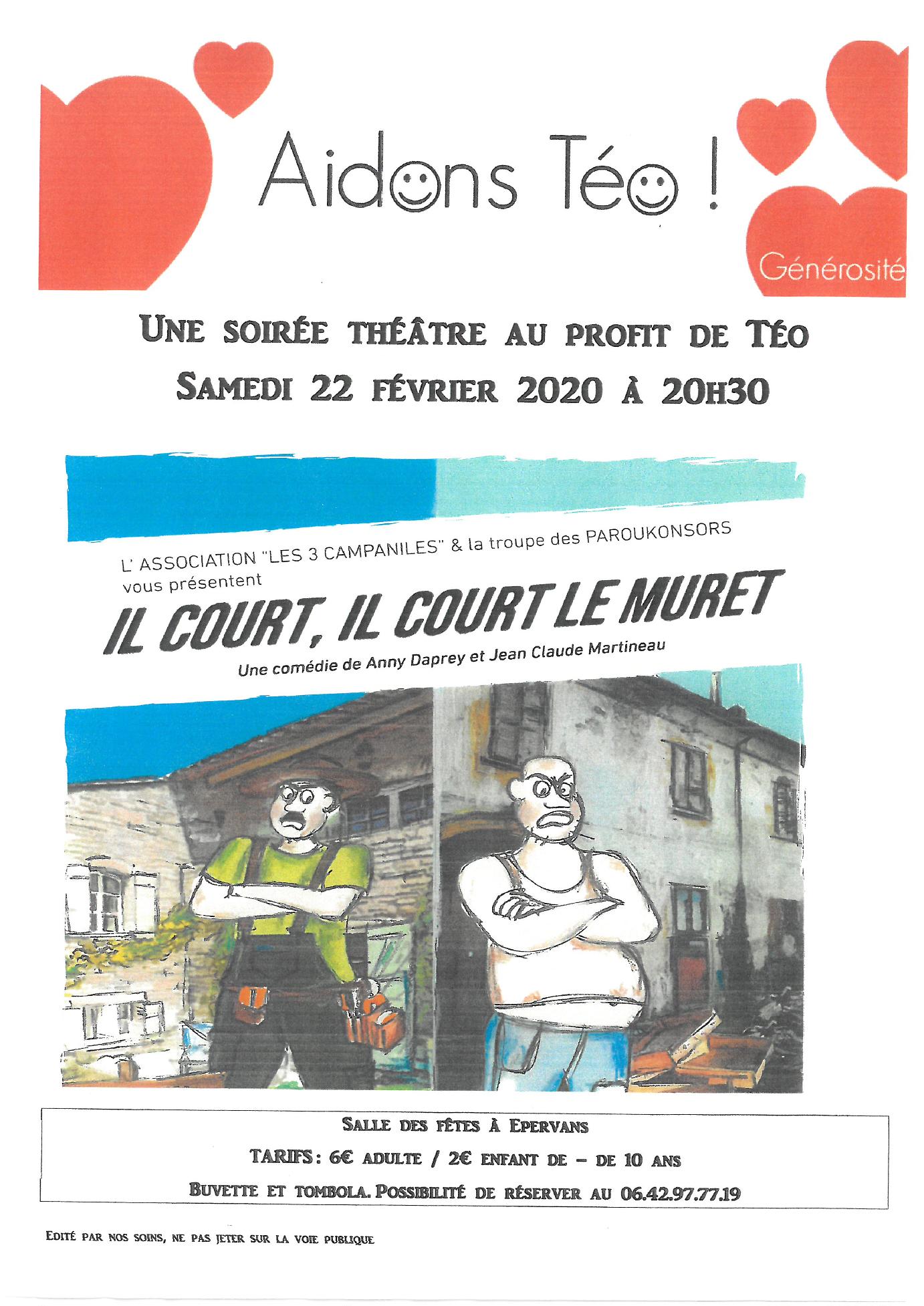 affiche Soirée théâtre au profit de Téo 